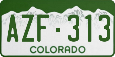 CO license plate AZF313
