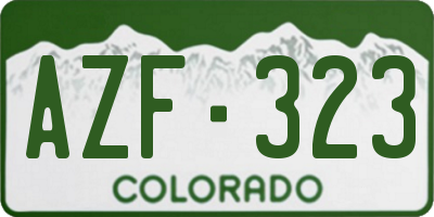 CO license plate AZF323