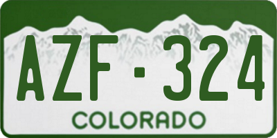 CO license plate AZF324