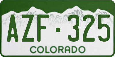 CO license plate AZF325