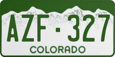 CO license plate AZF327
