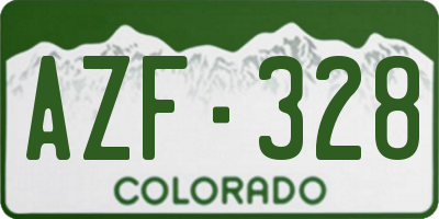 CO license plate AZF328