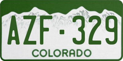 CO license plate AZF329