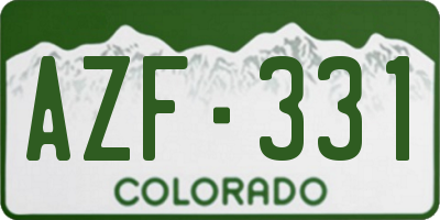 CO license plate AZF331