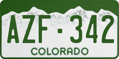 CO license plate AZF342