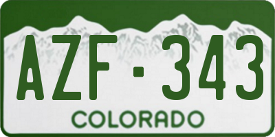 CO license plate AZF343