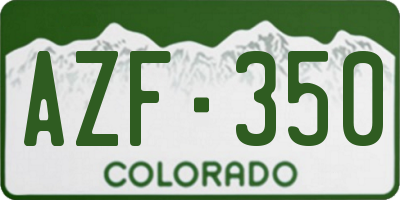 CO license plate AZF350