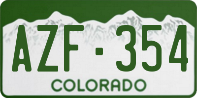 CO license plate AZF354