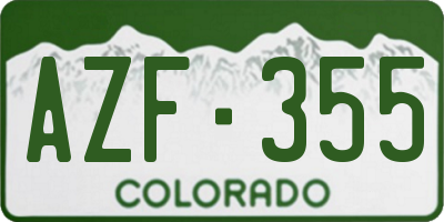 CO license plate AZF355