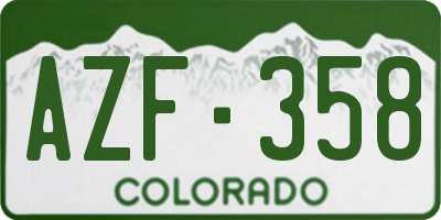 CO license plate AZF358