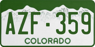 CO license plate AZF359