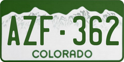 CO license plate AZF362