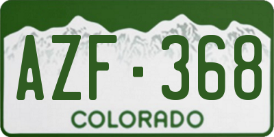 CO license plate AZF368