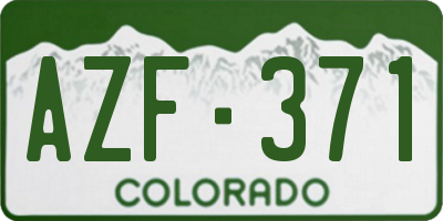 CO license plate AZF371