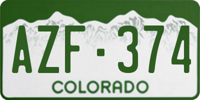 CO license plate AZF374