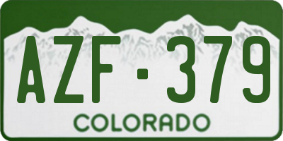 CO license plate AZF379
