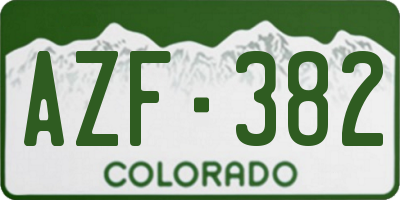 CO license plate AZF382