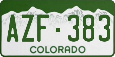 CO license plate AZF383