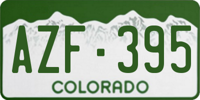 CO license plate AZF395