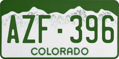 CO license plate AZF396