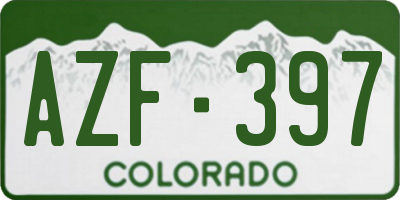 CO license plate AZF397