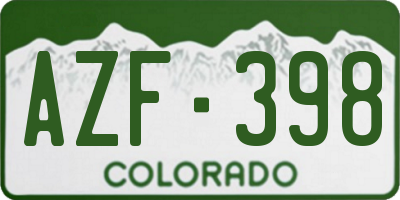 CO license plate AZF398