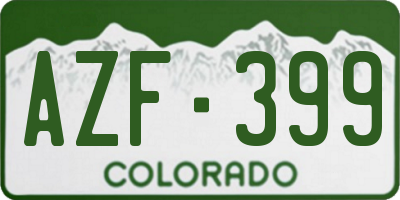 CO license plate AZF399