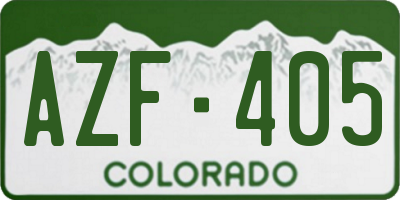 CO license plate AZF405