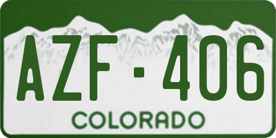 CO license plate AZF406