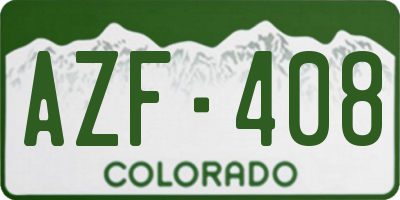 CO license plate AZF408