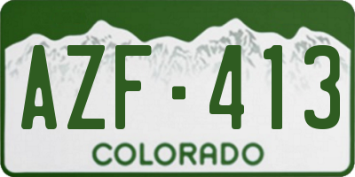 CO license plate AZF413