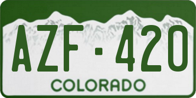 CO license plate AZF420