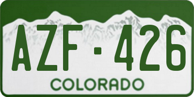 CO license plate AZF426