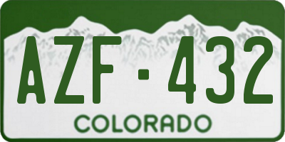 CO license plate AZF432