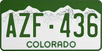 CO license plate AZF436