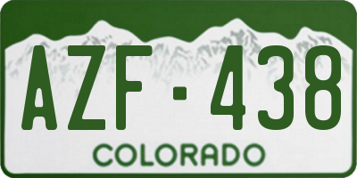 CO license plate AZF438