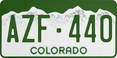 CO license plate AZF440