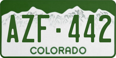 CO license plate AZF442