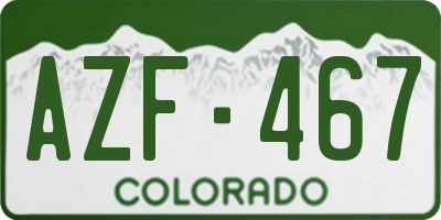 CO license plate AZF467