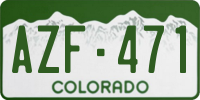 CO license plate AZF471