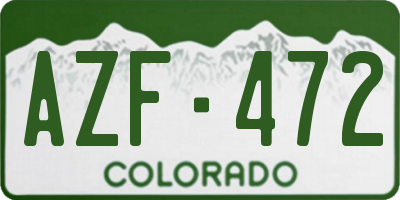 CO license plate AZF472