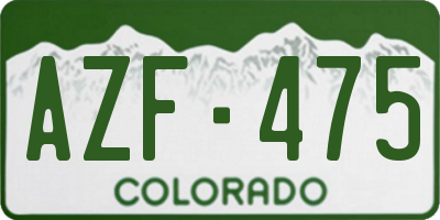 CO license plate AZF475