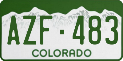 CO license plate AZF483