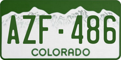 CO license plate AZF486