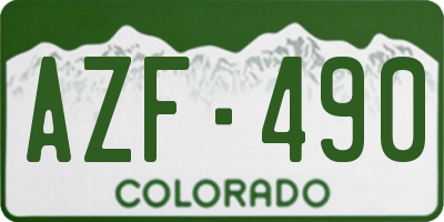 CO license plate AZF490