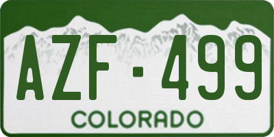 CO license plate AZF499