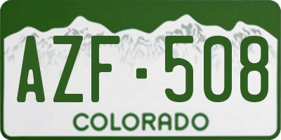 CO license plate AZF508