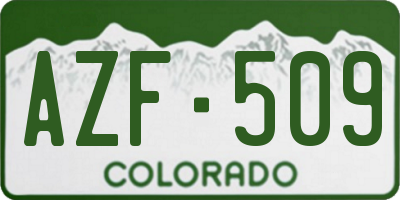 CO license plate AZF509