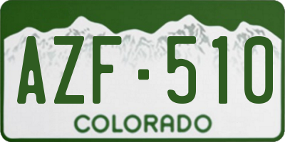 CO license plate AZF510