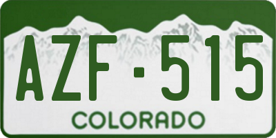CO license plate AZF515